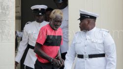 Police escort Austin Jack to prison after he was convicted of wounding with intent on Tuesday, Oct. 24, 2023.