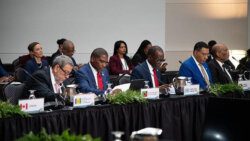 Prime Minister Ralph Gonsalves, far left, and other CARICOM leaders at the Canada-CARICOM summit in Ottawa last week.