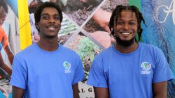 Dexter Williams (left) and Nemron Miller, right, of Richmond Vale Academy at the Everything Vincy Expo Plus in Arnos Vale on Thursday, Oc.t 26, 2023.

 