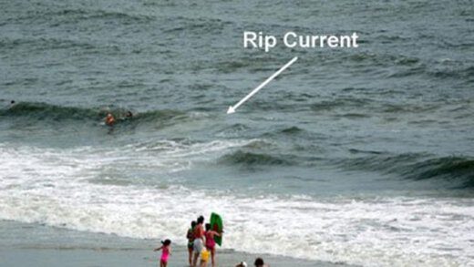 An internet photo of a rip current. 
