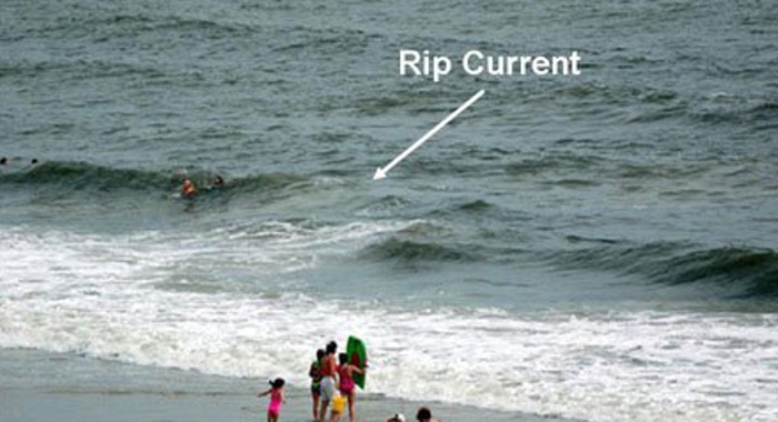 An internet photo of a rip current. 