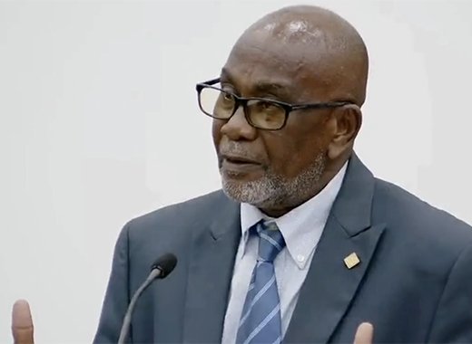 Opposition lawmaker St. Clair Leacock in an October 2023 photo.