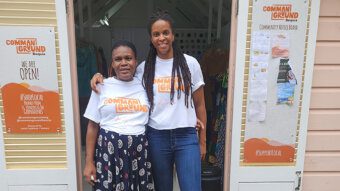 Common Ground Co-Founders Ikesha Delpesche, left, and Odini Sutherland at their Bequia store. 