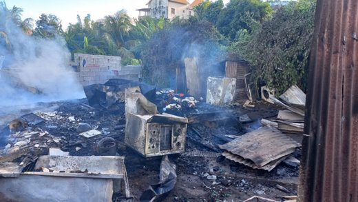 The aftermath of the fire in Diamond on Wednesday, Nov. 1, 2023.
