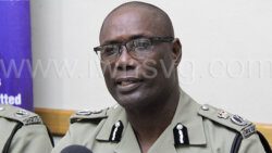Acting Commissioner of Police Enville Williams speaking at a media briefing in Kingstown on Monday, Nov. 6, 2023.