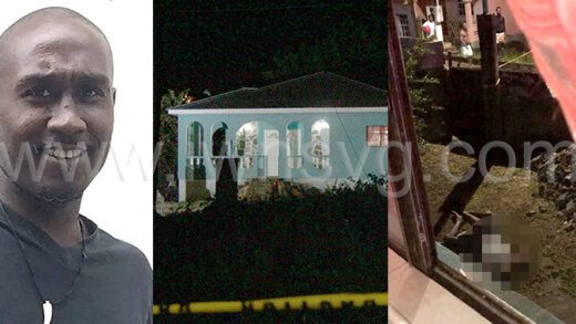 Tambu Patrick, seen at left in a Searchlight photo, was gunned down outside this house, which he attempted to reach for refuge when he was attacked in Layou Sunday night, Nov. 5, 2023. 