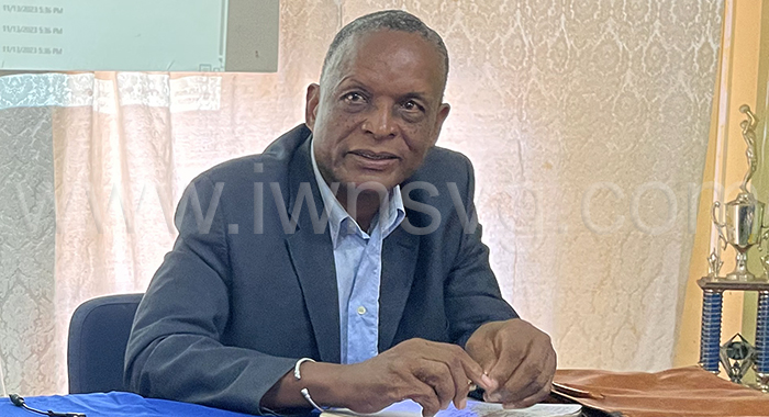 Former president of former president of the St. Vincent and the Grenadines Football Federation, Venold Coombs at a press conference in Kingstown on Monday, Nov. 13, 2023.