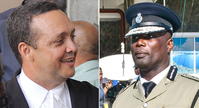 Grant Connell, left and acting Commissioner of Police Enville Williams