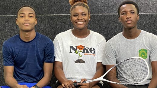 From left: Jaydon Williams, Jayden George and Nadira Morgan.