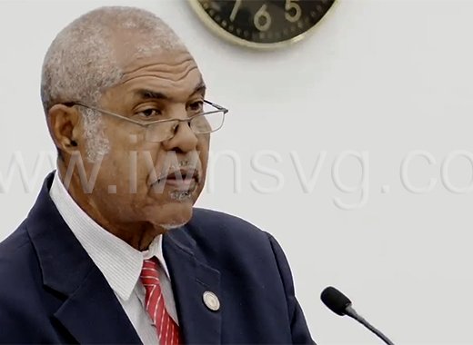 Minister of Transportation and Work, Montgomery Daniel speaking during the Estimates Debate on Dec. 19, 2023. 