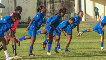 Members of the SVG  Senior Women’s Football Team in training for the Concacaf Nations League Qualifiers game that they should played in Bermuda today. (Photo: Facebook/SVG Football Federation)
