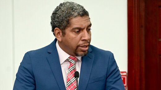 Minister of Finance, Camillo Gonsalves, delivering the Budget Address on Monday, Jan. 8, 2024. (Photo: Clinton Bostwick/API)