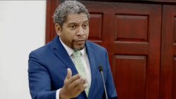 Minister of Finance Camillo Gonsalves speaking during the wrap up of the Budget Debate on Wednesday, Jan. 10, 2024.