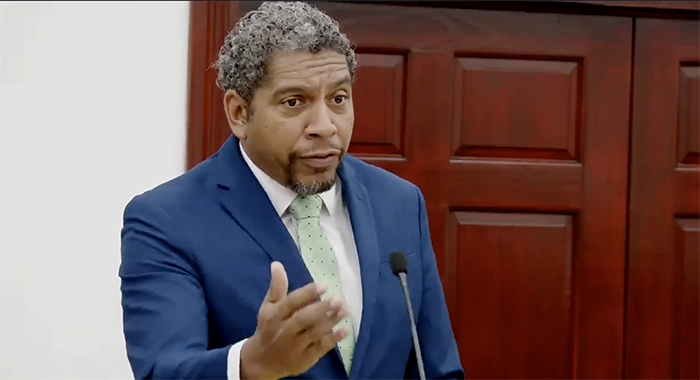 Minister of Finance Camillo Gonsalves speaking during the wrap up of the Budget Debate on Wednesday, Jan. 10, 2024.