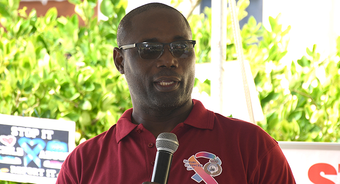 Acting Commissioner of Police Enville John speaking at the launch of the Georgetown branch of the Sexual Offences Unit in Georgetown on Friday, Jan. 26, 2024.