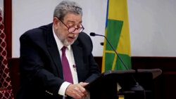 Prime Minister Ralph Gonsalves speaking during the Budget Debate on Tuesday, Jan. 9, 2023.