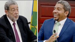 Prime Minister Ralph Gonsalves, left, and Minister of Finance, Camillo Gonsalves, speaking separately in Parliament on Wednesday, Jan. 10, 2024.