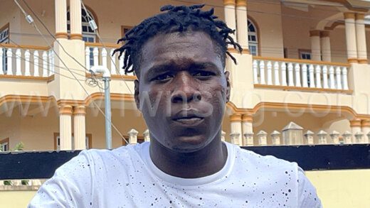 Murder accused Rion Cole, outside the Serious Offences Court in Kingstown on Tuesday, Jan. 2, 2024.