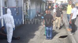 Police and medical professional at the scene in Kingstown on Sunday, Jan. 21, 2024.