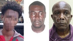 The three gun accused. From left, the 17-year-old you, Connell Jack and Khanroy Chewitt.
