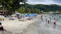 Cruise visitors to St. Vincent and the Grenadines on Buccament Bay on Jan. 1, 2024. 