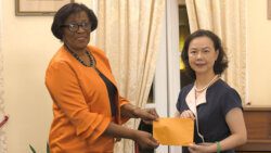 Governor General Dame Susan Dougan, left, Taiwan Ambassador to St. Vincent and the Grenadines, Fiona Fan. (Photo:API/Facebook)