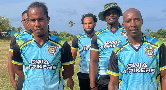Owia Strikers at the opening of the Shevern John North Windward T20 cricket competition 2024 edition on Feb. 4, at the Owia Playing Field.