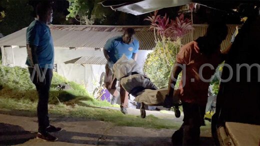 Detectives supervise the removal of the body of Kelique Rock aka Brinks from where he was shot and killed by unknown assailant(s) on Wednesday, Feb. 7, 2024.