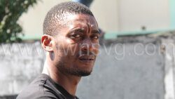 The defendant, Lenroy Robertson outside the Kingstown Magistrate's Court on Monday, Feb. 12, 2024.