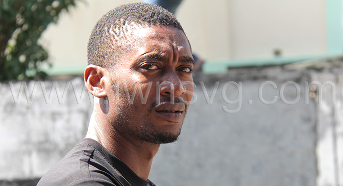 The defendant, Lenroy Robertson outside the Kingstown Magistrate's Court on Monday, Feb. 12, 2024.