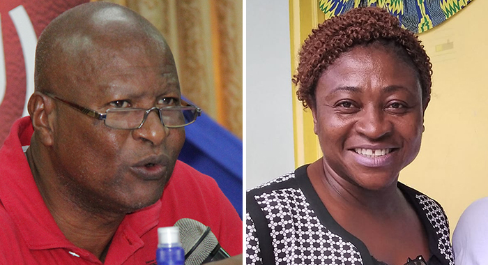 The candidates for presidency of the SVG Teachers' Union, the incumbent, Oswald Robinson, left, and teh challenger, Nicole Martindale