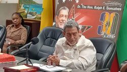 Prime Minister Ralph Gonsalves in Cabinet Room on Wednesday, Feb. 21, 2024, the 30th anniversary of his election to Parliament. (Photo: Office of the Prime Minister, Saint Vincent and the Grenadines/Facebook)