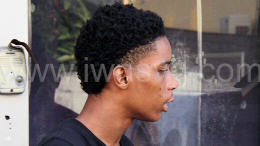 The defendant's Vennol Culzac leaves the Kingstown Magistrate's Court on Wednesday, Feb. 7, 2024.