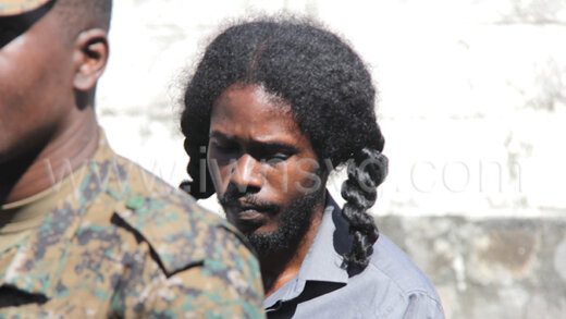 The defendant, Courtney Phillips arrives at the Kingstown Magistrate's Court on Thursday March 21, 2024.