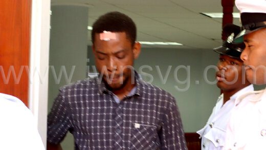 Okert Arthur aka Labba of Langley Park at the Colonarie Magistrate Court on Feb. 29, 2024 after being sentenced to 6 months in prison for wounding. 