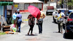 Police remove a cordon after processing the scene in Ottley Hall on March 19, where Camran Miller, was shot and killed by an unknown assailant.