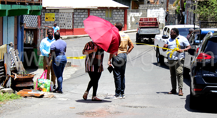 Police remove a cordon after processing the scene in Ottley Hall on March 19, where Camran Miller, was shot and killed by an unknown assailant.