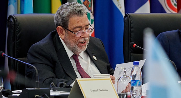 Prime Minister of St. Vincent and the Ralph Gonsalves speaking at the CELAC Summit in St. Vincent on Friday, March 1, 2024. (Photo: API/Facebook)