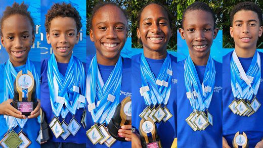 From left: Raya Adams, Zane Dabriel, Belle Adams, Tayeah St. Hilaire, Jadon Hamilton and  Hazen Dabriel. 