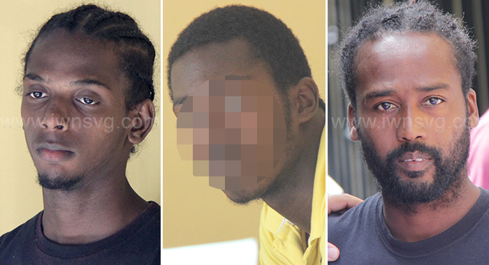 From left Javid Da Silva and the teen who are jointly charged with manslaughter, and Lisroy Bacchus, who is accused of helping them to dispose of the body of their alleged victim, in March 2023 photos.
