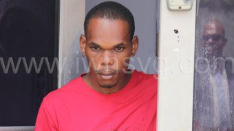 The defendant, Keran Williams leaves the Kingstown Magistrate's Court on April 22, 2024.