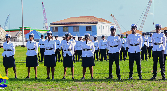 Police recruits at their passing-out parade on Thursday, April 25, 2024. (Photo: API/Facebook)
