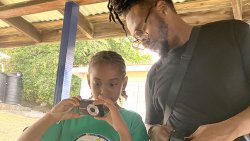 Akley Olton and Workshop participant from Lower Bay Primary School