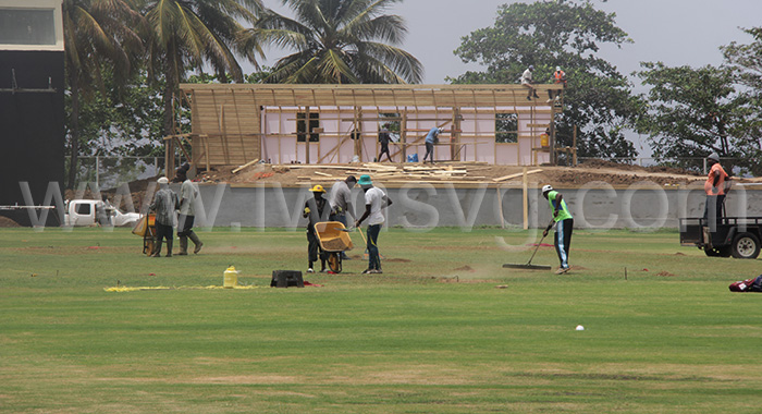 Work on the Arnos Vale Sports Complex on Tuesday, May 7, 2024. 