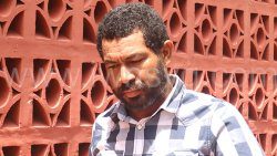 Edwin Baptiste aka Piggy leaves Georgetown Magistrate's Court on Monday, May 6, 2024.
