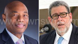 Former president of the Caribbean Development Bank, Hyginus “Gene" Leon, left, and Prime Minister of St. Vincent and the Grenadines, Ralph Gonsalves. 