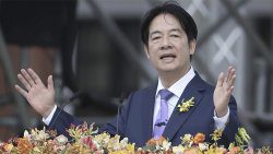 Taiwan's President Lai Ching-te delivers an acceptance speech during his inauguration ceremony in Taipei, Taiwan, Monday, May 20, 2024. (AP Photo/Chiang Ying-ying)
