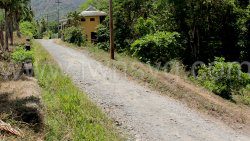 The road outside the Petroglyph Park in Layou, on Sunday, May 12, 2024.