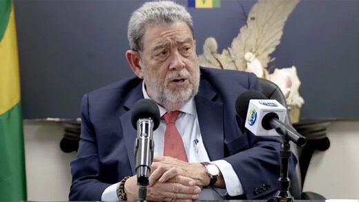 Prime Minister Ralph Gonsalves speaking at a press conference in Kingstown on Monday, May 27, 2024.