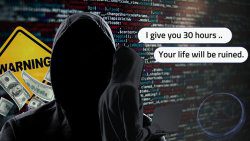 An internet image illustrating "sextortion". 